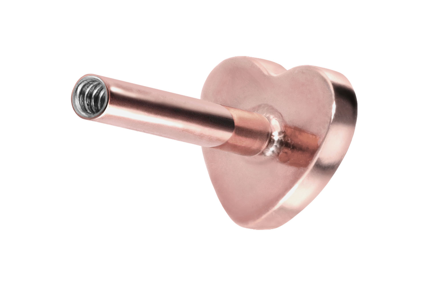 Titan Labret Piercing mit Innengewinde ohne Kugel HERZ